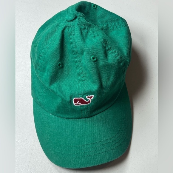 Vineyard Vines Forest Green Hat Red Whale Logo Pattern Hat - Picture 6 of 7